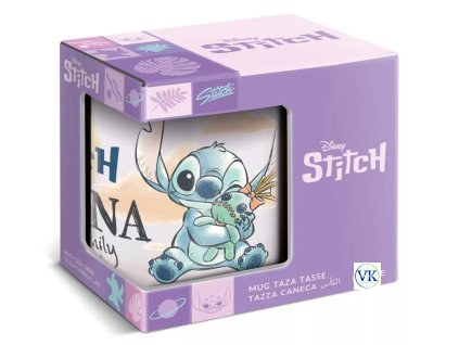 Stitch Family porcelán bögre díszdobozban, oldalnézetből