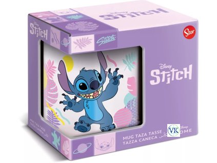 Stitch Hawaiian porcelán bögre díszdobozban, elölnézetből