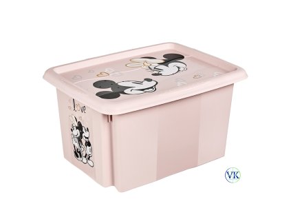 Zárt tárolódoboz Minnie Mouse mintával, 15 literes kapacitással