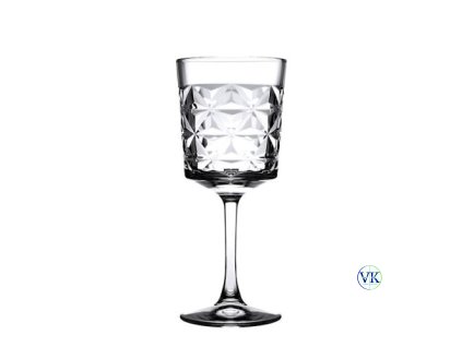 Talpas, csiszolt mintás Estrella üvegpohár, 330 ml, 4 db os készlet