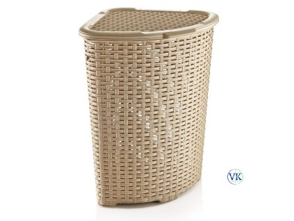 Bézs sarok szennyestartó rattan hatással 52L